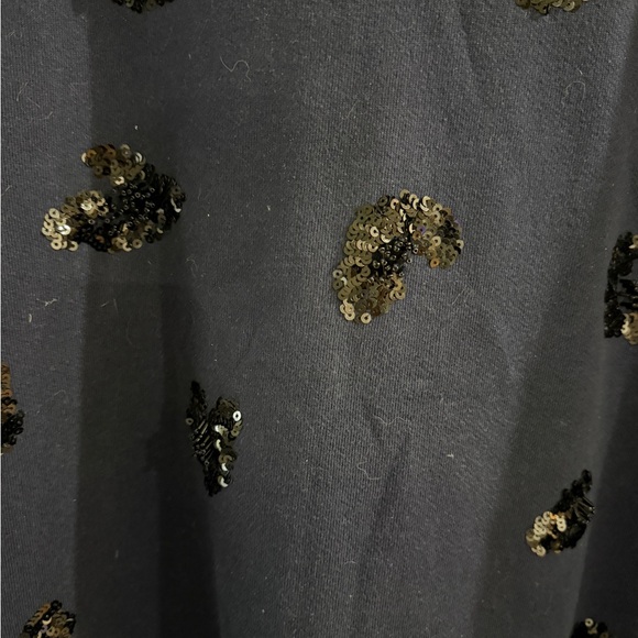 J. Crew Navy Blue Sequin Embellished Sweatshirt Large - Picture 2 of 3